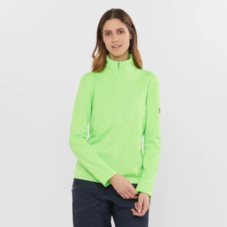 Dámské Bundy Salomon Essential Lightwarm Half Zip Zelene | CZ 16OZBGE